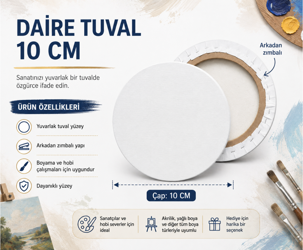 Daire Tuval 10 CM