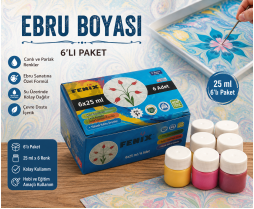 Ebru Boyası 6X25 ml Karışık Renkli