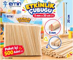 Etkinlik Çubuğu 5 mm x 20 cm 500'lü Paket (±)