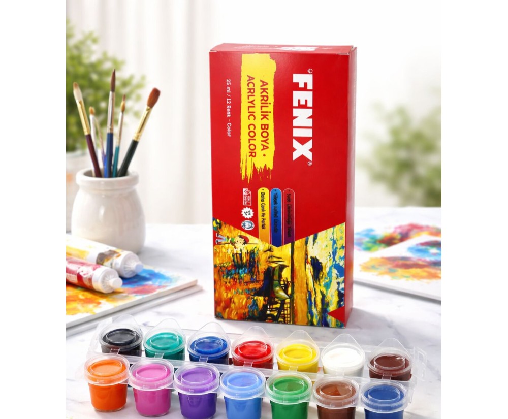 Akrilik Boya 25 ml 12 Renk