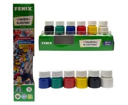 Cam Boyası 15 ml 6 Karışık Renk 
