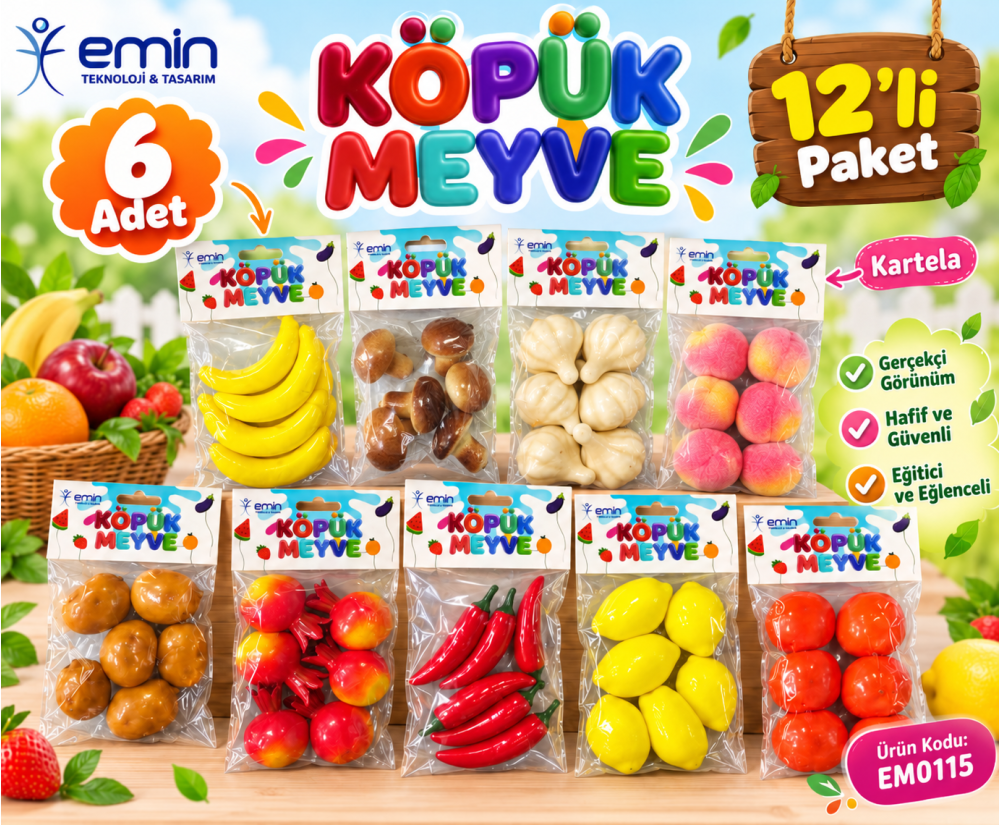 Köpük Meyve 6 Adet 12'li Paket 