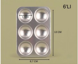 6'lı Dikdörtgen Metal Palet