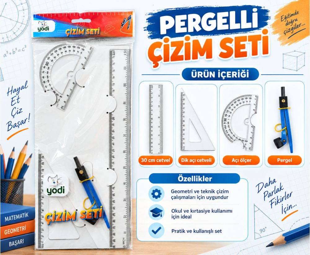 Pergelli Çizim Seti 