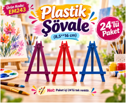 Plastik Şövale (8,5 * 16 cm) 24'lü Paket 