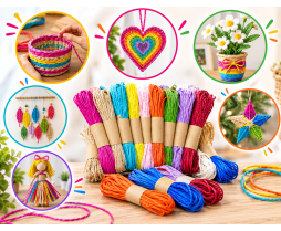 Renkli Kraft İp 10 MT 12'li Renkli Kraft İp 10 MT 12'li
