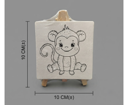 Resimli Şövaleli 10*10 cm Tuval (6'lı Paket) 