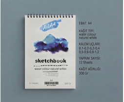 Sketchbook Water Colour 300 GR A4 12 Yaprak 