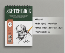 Sketchbook A5 30 Yaprak 160 Gr