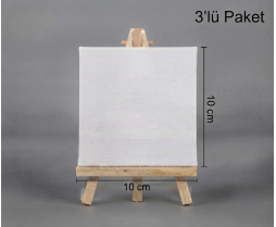 Tuval Şövaleli 10x10 cm 3'lü Paket