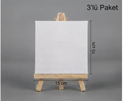 Tuval Şövaleli 15x15 cm 3'lü Paket