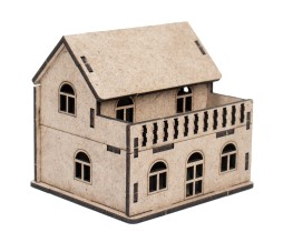 3D Balkonlu Ev Mini Maketi (Demonte)