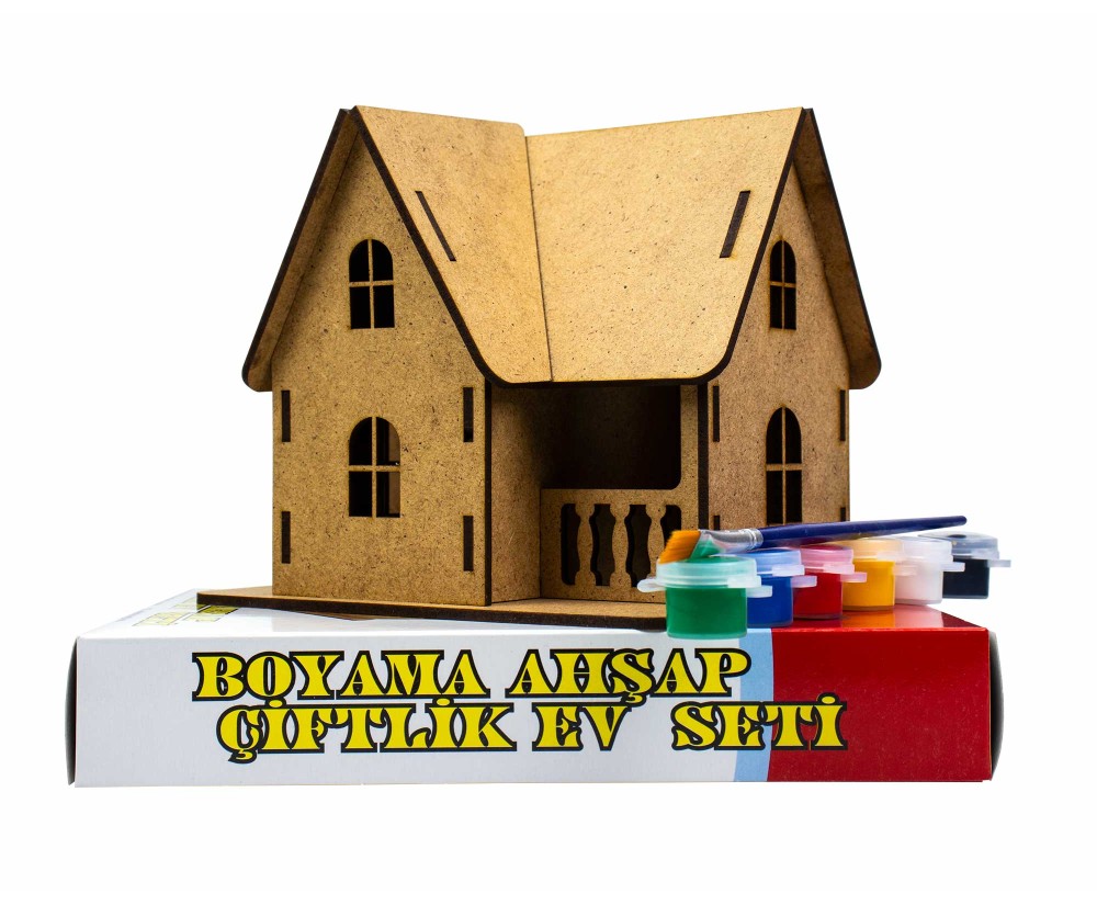 Boyama Ahşap Villa Ev Seti