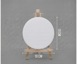 Şövaleli Yuvarlak Beyaz Tuval 10 CM 